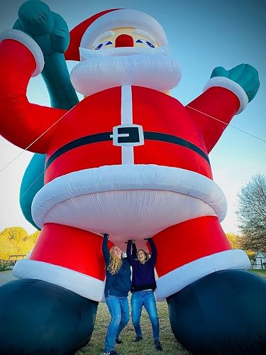 Giant 33Ft Premium Inflatable Santa Claus with Blower for Christmas Yard Decoration Outdoor Yard Lawn Xmas Party Blow Up Decoration with No Light