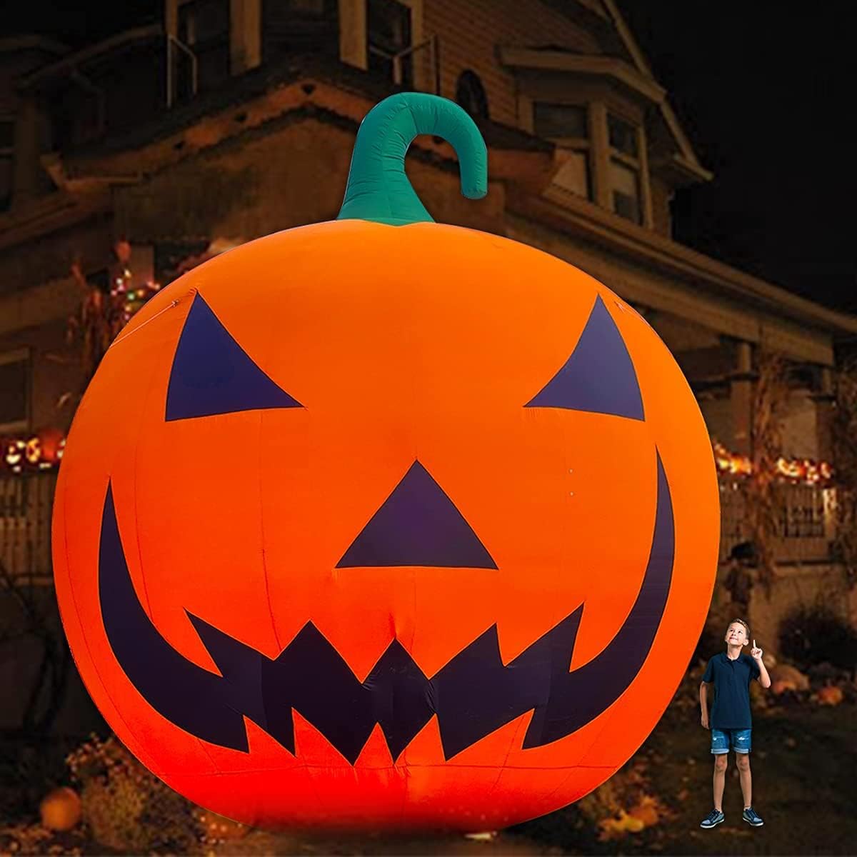 Giant 20Ft Premium Halloween Inflatable Pumpkin Decorations with Blower, Blow up Halloween Decorations Outdoor Holiday Decor for Outdoor Yard Lawn Xmas Party with No Light